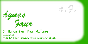 agnes faur business card